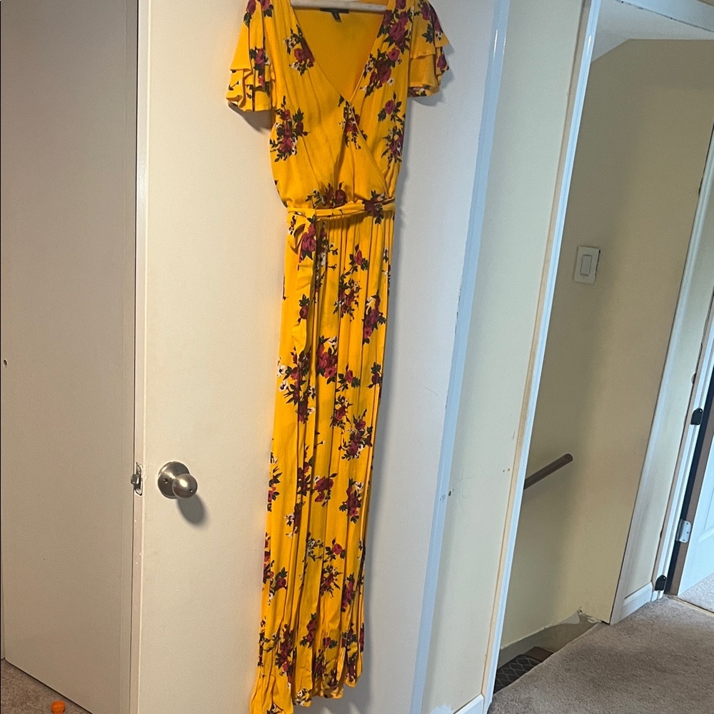 One Clothing Yellow Floral Maxi Dress